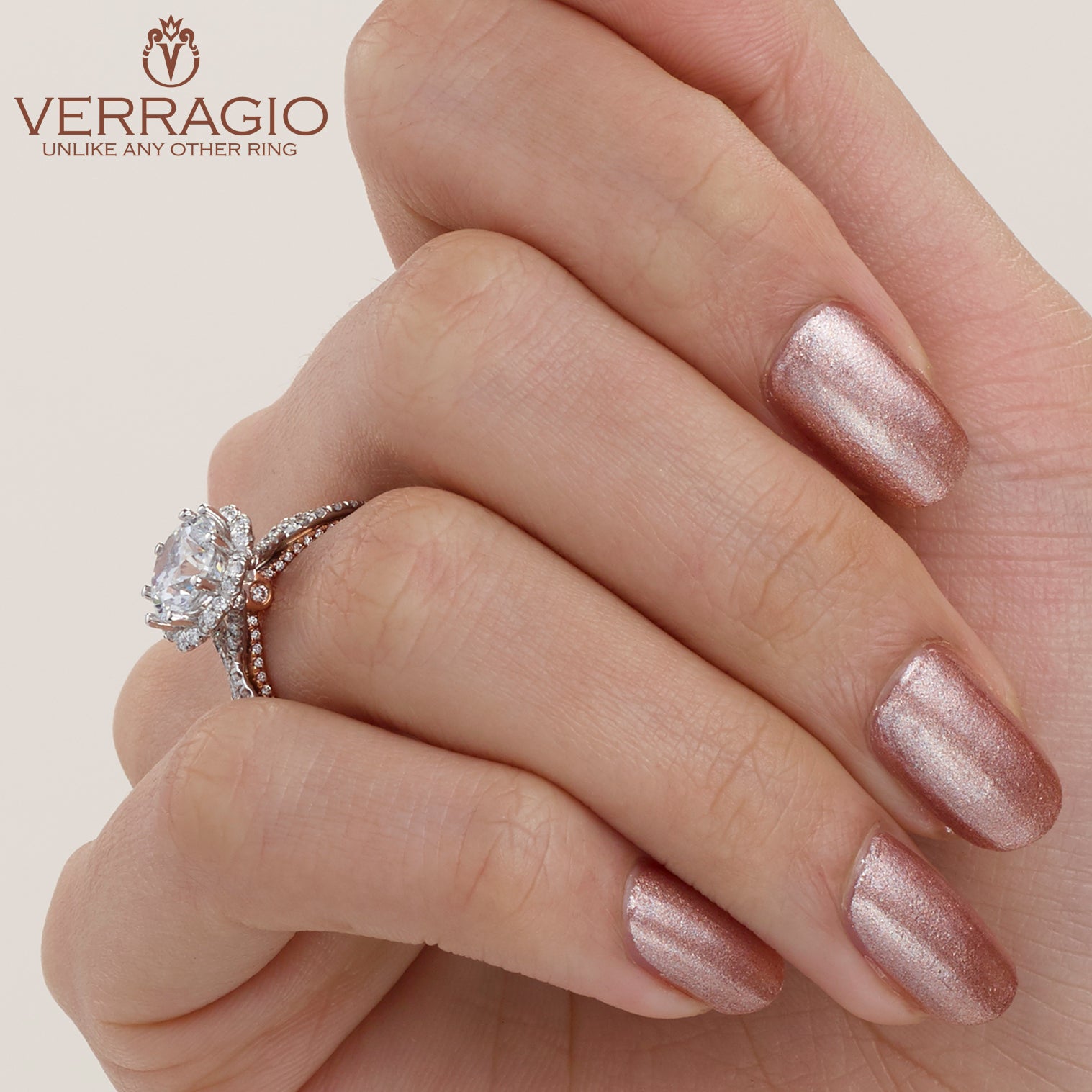 Verragio Tradition White & Rose Gold Engagement Ring Setting